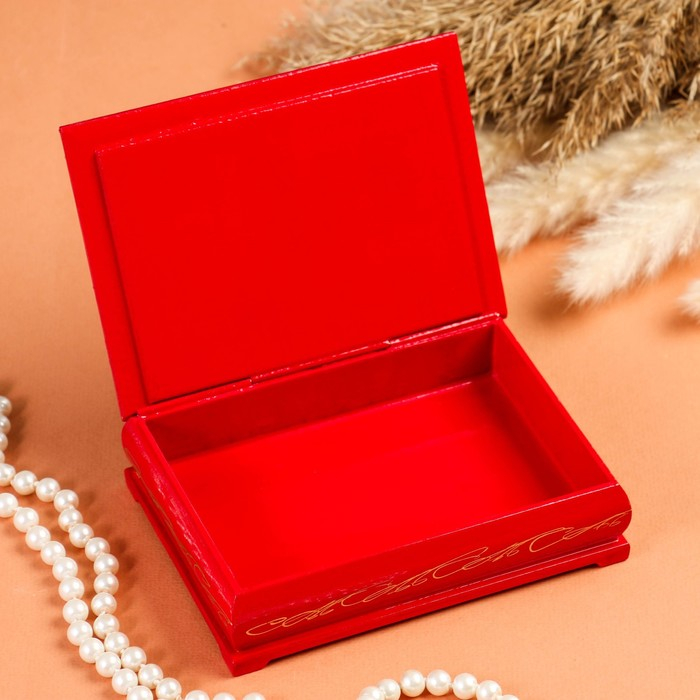 Шкатулка &laquo;Цветение сакуры&raquo;, красная, 10&times;14 см, лаковая миниатюра