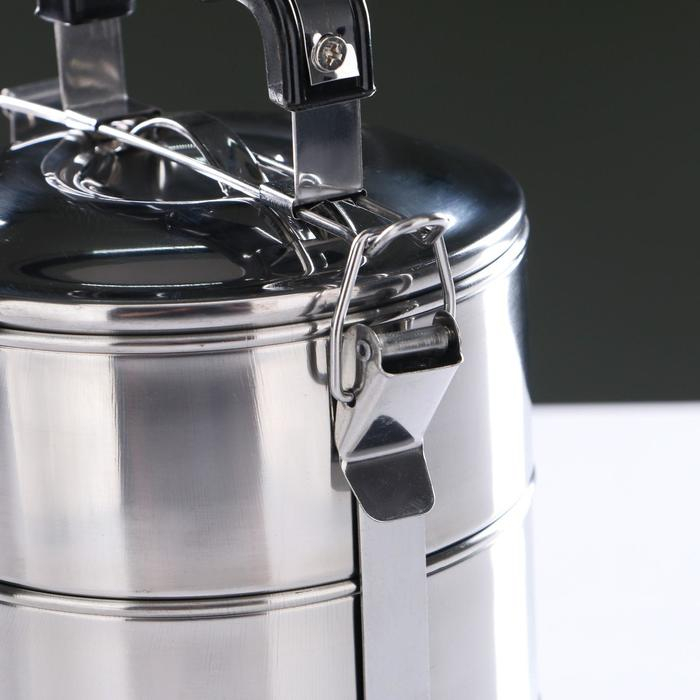 Ланч бокс с отделениями большие, контейнер для еды "Альструп", 2.1 л, 3 уровня, сохраняет тепло 3 ч,