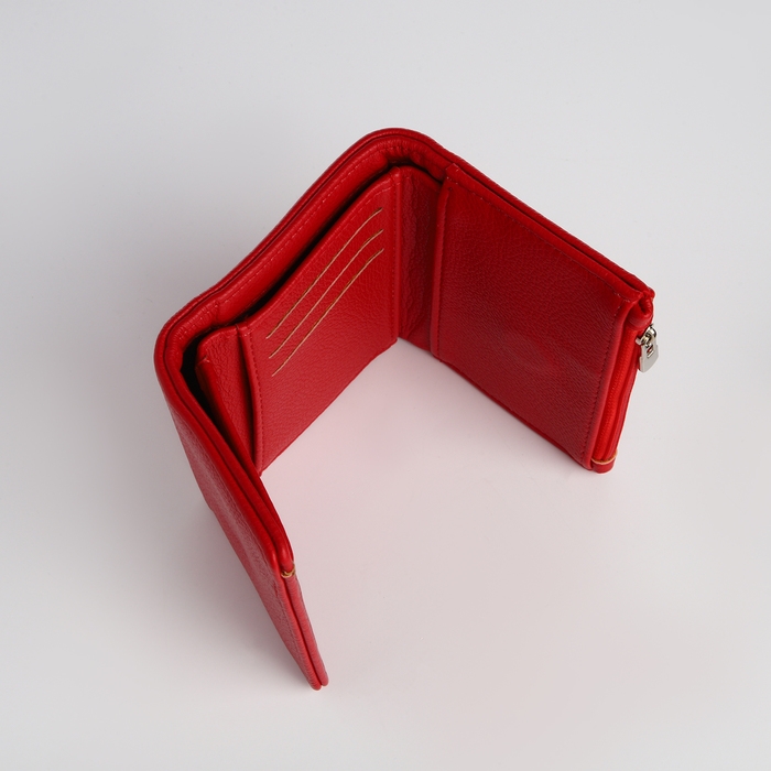 Кошелёк женский на магните, цвет красный