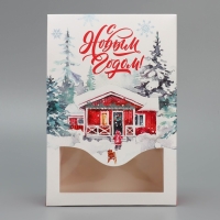 Коробка подарочная новогодняя складная «Дом в зимнем лесу», 15 х 7 х 22 см Коробка подарочная новогодняя складная «Дом в зимнем лесу», 15 х 7 х 22 см