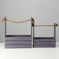 Набор кашпо деревянных 2 в 1 (25.5×15×30; 20×12×23) "Прованс", серый графит Набор кашпо деревянных 2 в 1 (25.5×15×30; 20×12×23) "Прованс", серый графит