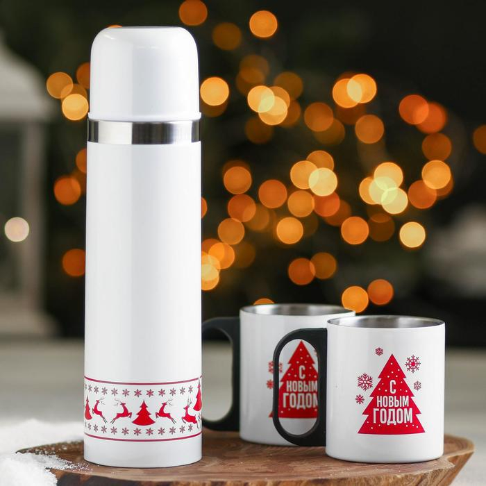 Новый год. Набор &laquo;С Новым годом&raquo;:: термос 500 мл, кружка 200 мл, 2 шт.