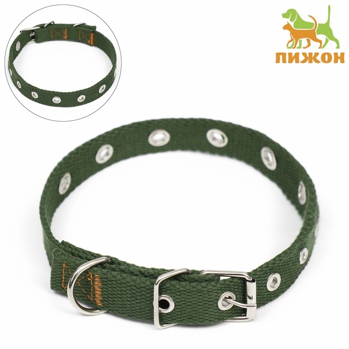 Ошейник брезентовый безразмерный однослойный, 52 х 2 см, хаки Ошейник брезентовый безразмерный однослойный, 52 х 2 см, хаки