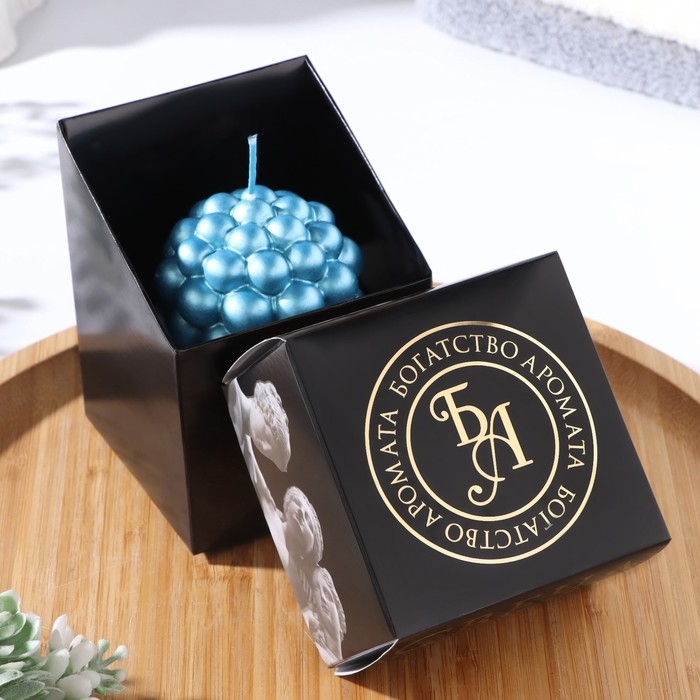 Свеча фигурная Свеча фигурная "Баблс" круглый, 5,5х5,5 см, бирюзовый,в коробке