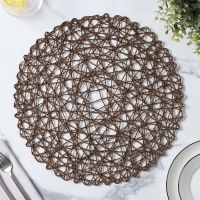 Салфетка сервировочная на стол Доляна &laquo;Одуванчик&raquo;, d=38 см, цвет коричневый