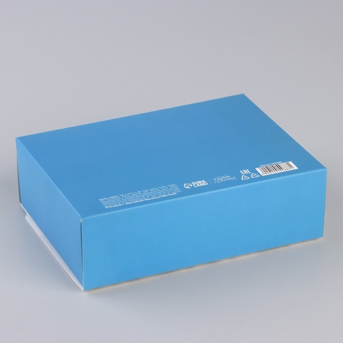 Коробка новогодняя складная &laquo;Снежинки&raquo; 16.5 х 12.5 х 5 см, Новый год