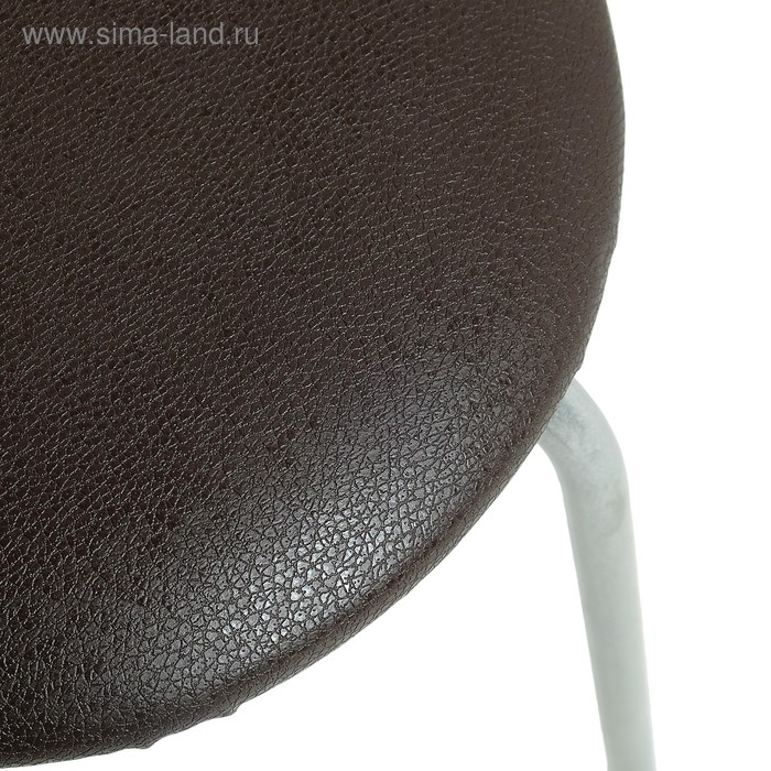 Табурет "Эконом" Серебристый металлик/коричневый