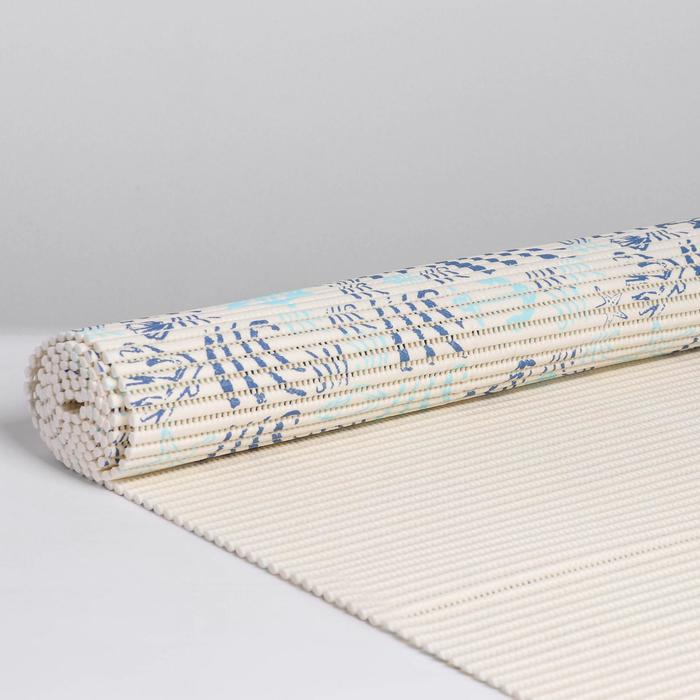 Коврик для ванной комнаты &laquo;Морские знаки&raquo;, ширина 65 см, рулон 2 м, цвет белый