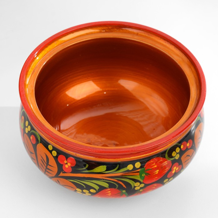 Сахарница, большая, 15&times;10 см, хохлома