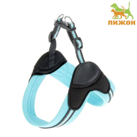 Шлейка супермягкая со светоотражающей прошивкой, обхват 48-54 см, голубая Шлейка супермягкая со светоотражающей прошивкой, обхват 48-54 см, голубая