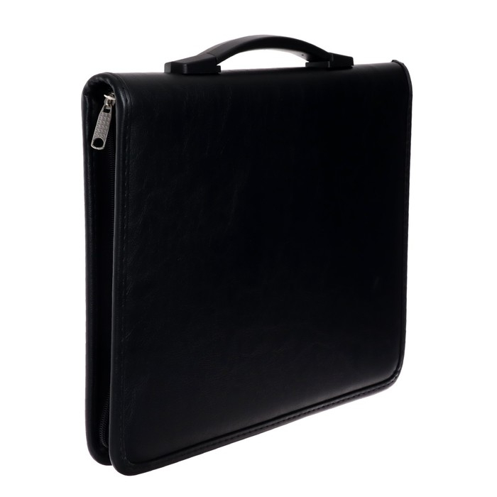 Папка деловая, искусственная кожа, для бумаг, 370 х 275 х 50 мм, с ручкой-трансформер, 3Д54 Папка деловая, искусственная кожа, для бумаг, 370 х 275 х 50 мм, с ручкой-трансформер, 3Д54 "Люкс", черная