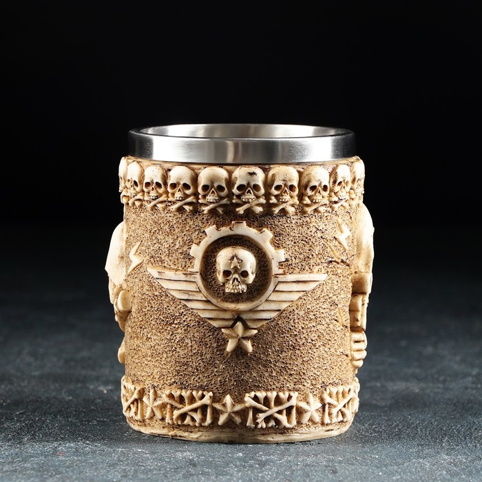 Кружка из нержавеющей стали «Череп. Хэллоуин», 400 мл, цвет бежевый Кружка из нержавеющей стали «Череп. Хэллоуин», 400 мл, цвет бежевый