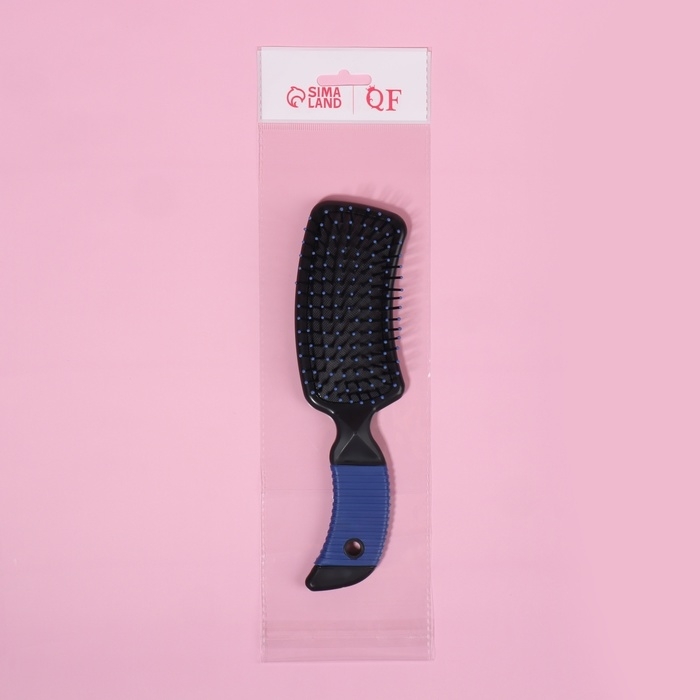 Расчёска массажная, прорезиненная ручка, 5 &times; 21 см, цвет МИКС