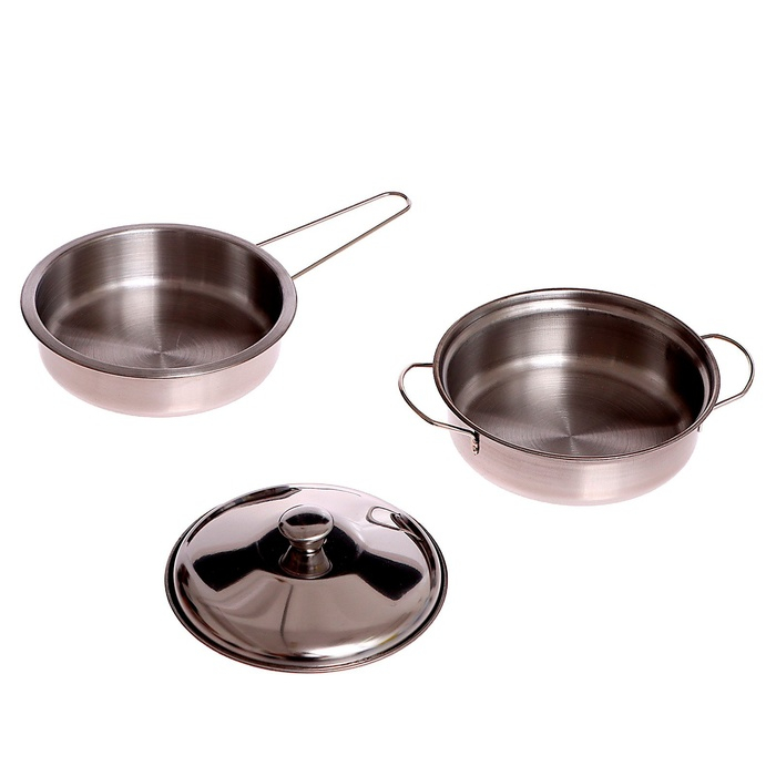 Набор металлической посудки &laquo;Супер Шеф&raquo;, с фартуком и колпаком, в чемодане, МИКС