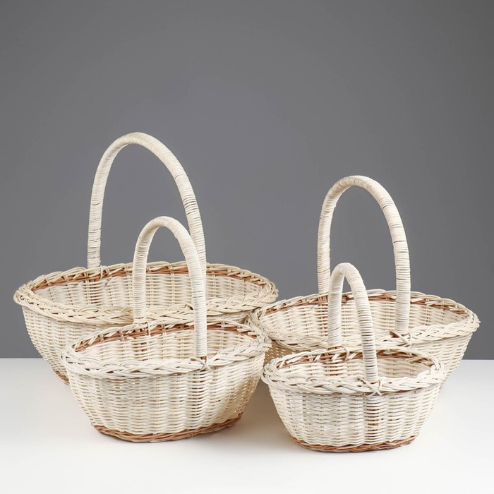 Набор корзин, 4 шт, 34&times;30&times;13/33, 32&times;25&times;12/29, 27&times;21&times;10/25, 23&times;18&times;9/22 см, ротанг