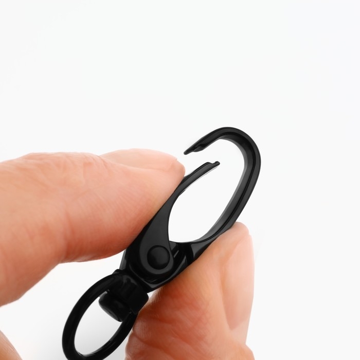 Карабин металлический, 38 × 12 мм / 10 × 1 мм, 5 шт, цвет чёрный Карабин металлический, 38 × 12 мм / 10 × 1 мм, 5 шт, цвет чёрный