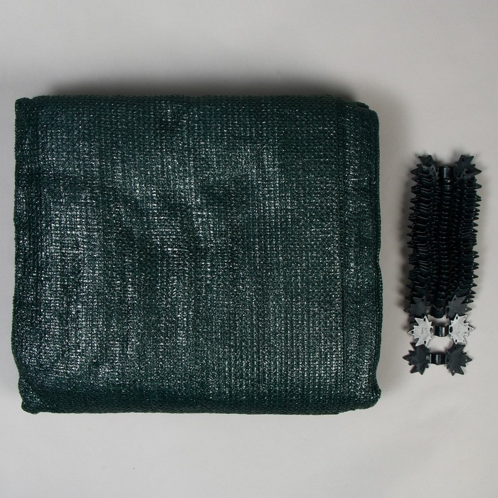 Сетка затеняющая, 10 &times; 4 м, плотность 55 г/м&sup2;, зелёная, в наборе 29 клипс