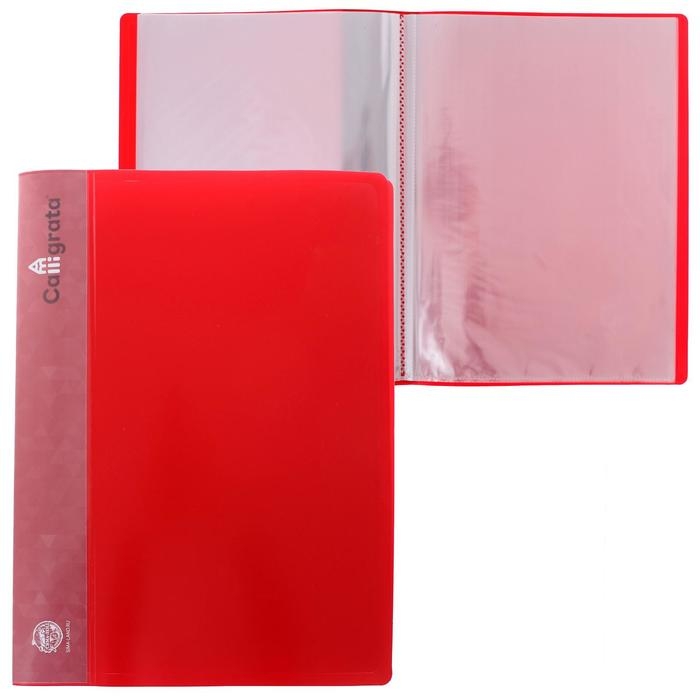 Папка с 60 вкладышами А4, 500 мкм, Calligrata, карман на корешке, красная Папка с 60 вкладышами А4, 500 мкм, Calligrata, карман на корешке, красная