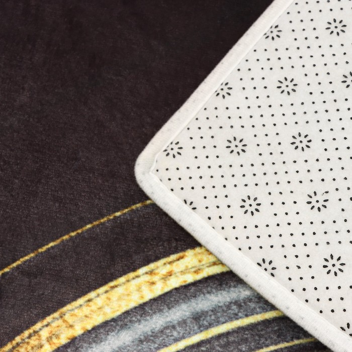 Коврик для ванной и туалета Доляна &laquo;Камень&raquo;, 44&times;120 см, цвет чёрный