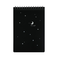 Скетчбук А5, 30 черных листов на гребне, "Луна", твердая подложка, плотность 110 гр., МИКС Скетчбук А5, 30 черных листов на гребне, "Луна", твердая подложка, плотность 110 гр., МИКС