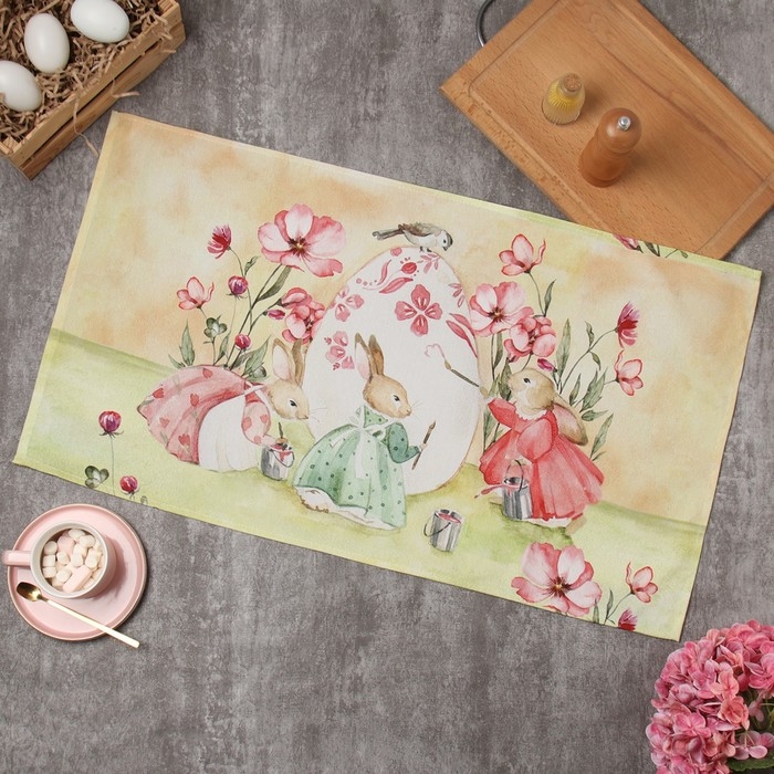 Полотенце Полотенце "Этель" Счастливой пасхи 40х73см, 100% хл, саржа 190 г/м2