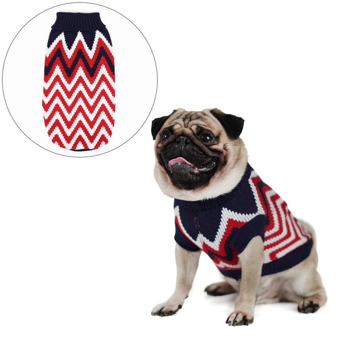 Свитер "Зиг-Заг", S (ДС 23, ОШ 23, ОГ 26-45 см)