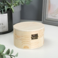 Шкатулка дерево простая круглая 9,2*9,2*5,2 см Шкатулка дерево простая круглая 9,2*9,2*5,2 см