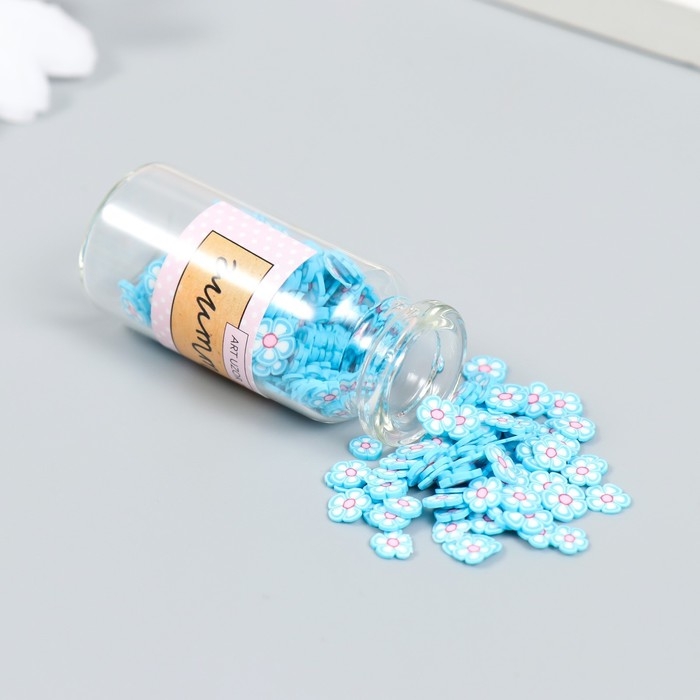 Декор для творчества пластик "Цветок. Голубая незабудка" набор 8 гр 5х2х2 см