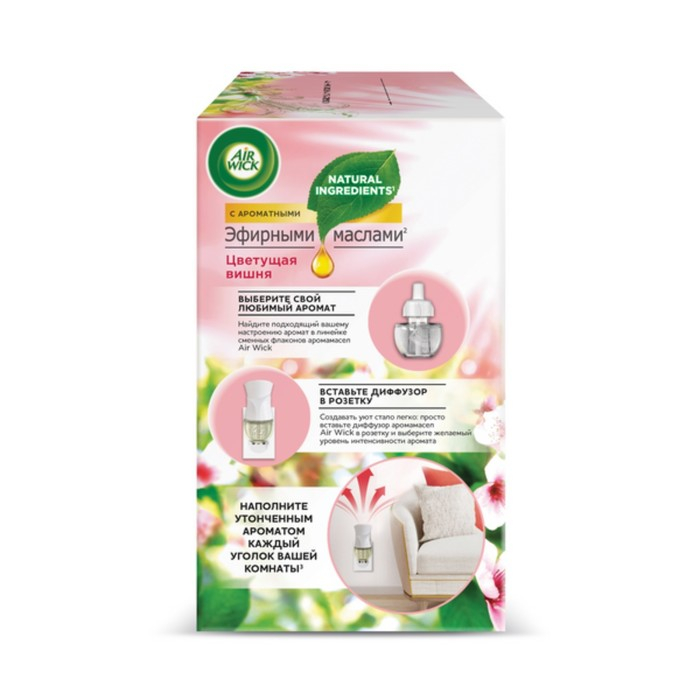 Диффузор аромамасел AirWick в комплекте, со сменным флаконом «Цветущая вишня», 19 мл Диффузор аромамасел AirWick в комплекте, со сменным флаконом «Цветущая вишня», 19 мл