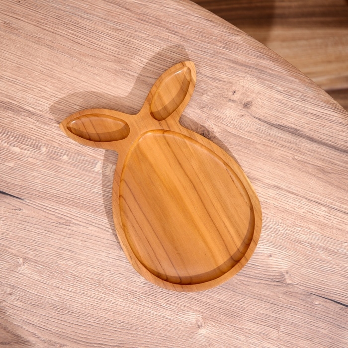 Блюдо "Ушки" тиковое дерево 19х2х28 см