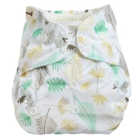 Многоразовый подгузник &laquo;Перья&raquo;, 3-15 кг, цвет белый, Крошка Я