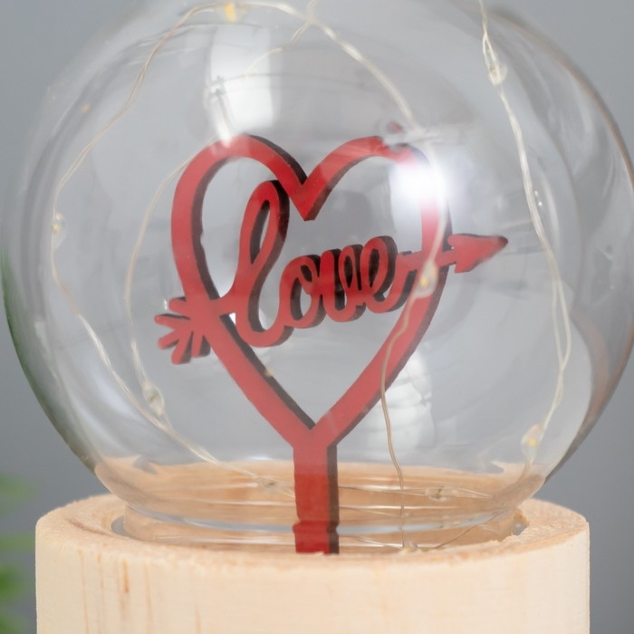 Ночник &laquo;Шар-влюбленное сердце&raquo; LED 3хAG10 шар 8см 6,5х6,5х11,5см