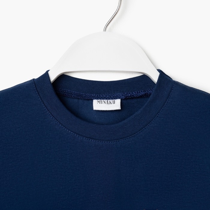 Лонгслив детский MINAKU: Basic line цвет темно-синий, рост 122