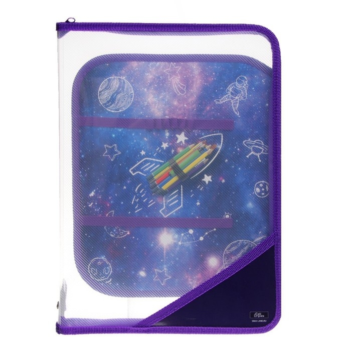 Папка для труда А4, 325 х 230 х 25 мм, молния вокруг, откидная планка, пластиковая, ПТР-1, Calligrata, Папка для труда А4, 325 х 230 х 25 мм, молния вокруг, откидная планка, пластиковая, ПТР-1, Calligrata, "Ракета"