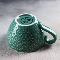 Кружка керамическая &laquo;Листья&raquo;, 290 мл, цвет зелёный