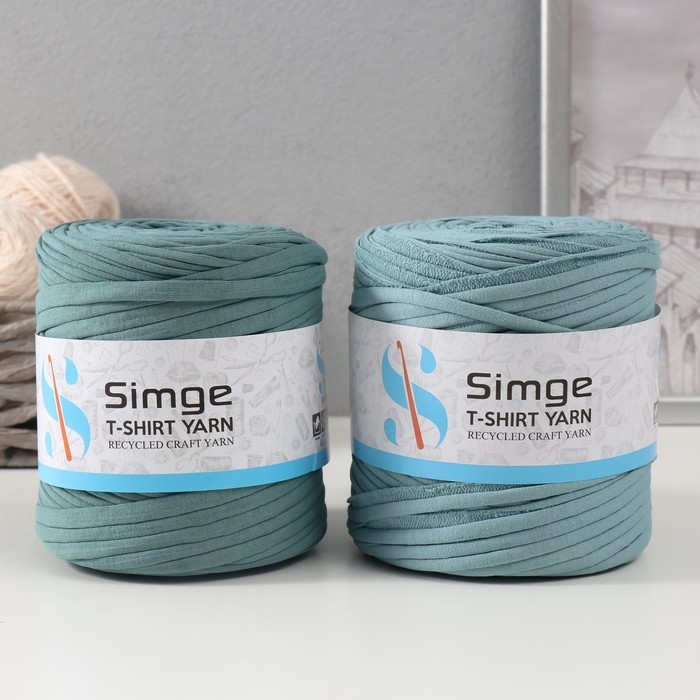 Трикотажная пряжа вторичная 90% хлопок,10% п/э, 100м/450&plusmn;50 гр (полынь) МИКС