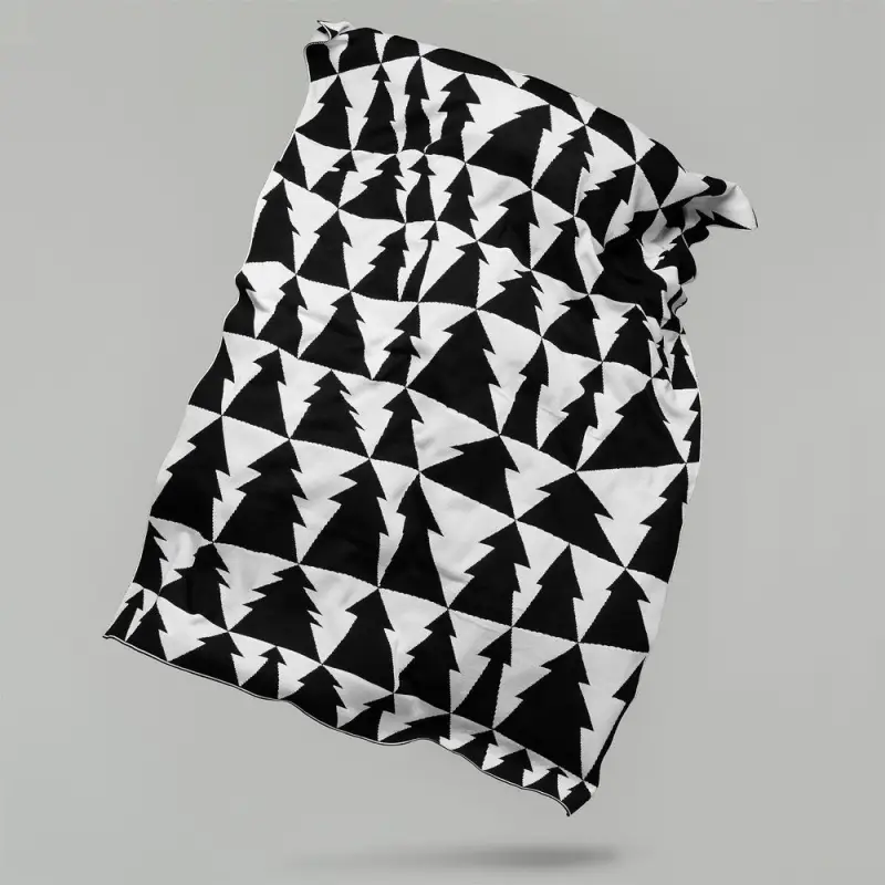 Плед &laquo;Танцующий лес&raquo;, черно-белый