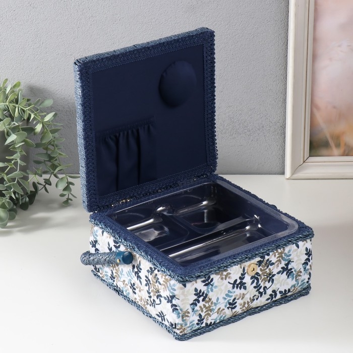 Шкатулка для рукоделия Шкатулка для рукоделия "Лиственные веточки" 20х20х11 см