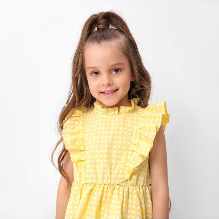 Платье детское с крылышками KAFTAN, размер 32 (110-116 см), цвет жёлтый