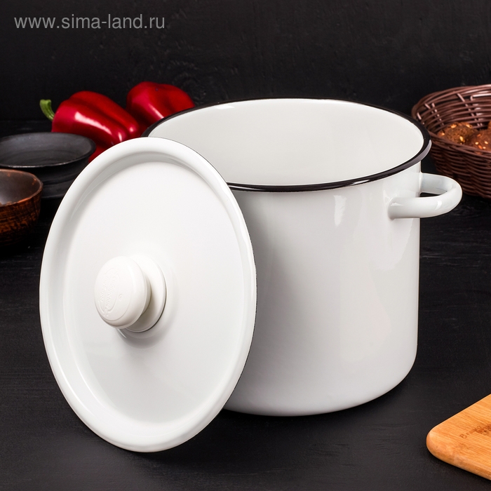 Кастрюля эмалированная без деколи, 5,5 л, цвет МИКС Кастрюля эмалированная без деколи, 5,5 л, цвет МИКС