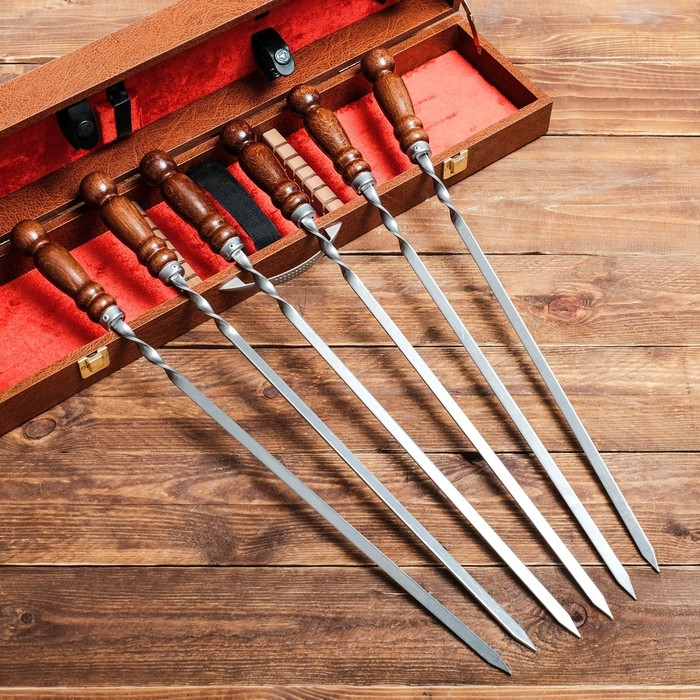 Набор с шампурами Набор с шампурами "Горный дух" кейс, шампуры, два ножа