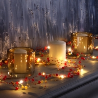 Гирлянда &laquo;Нить&raquo; 2 м роса с насадками &laquo;Гранатовый браслет&raquo;, IP20, нить серебристая, 20 LED, батарейки AAx2 (не в комплекте), свечение тёплое белое