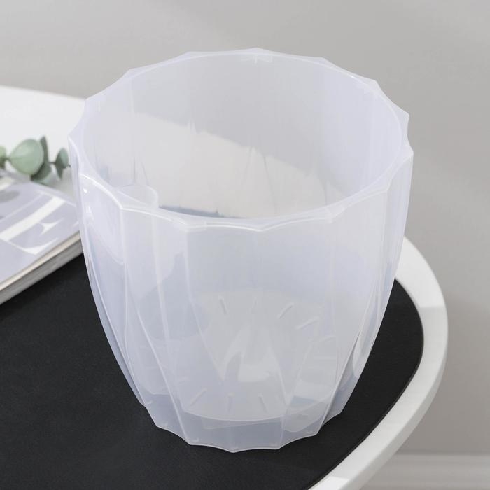 Кашпо для цветов со вставкой «Флюте», 3 л, цвет прозрачный Кашпо для цветов со вставкой «Флюте», 3 л, цвет прозрачный