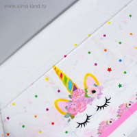 Набор посуды &laquo;С днём рождения&raquo;, единорожка, цвет розовый