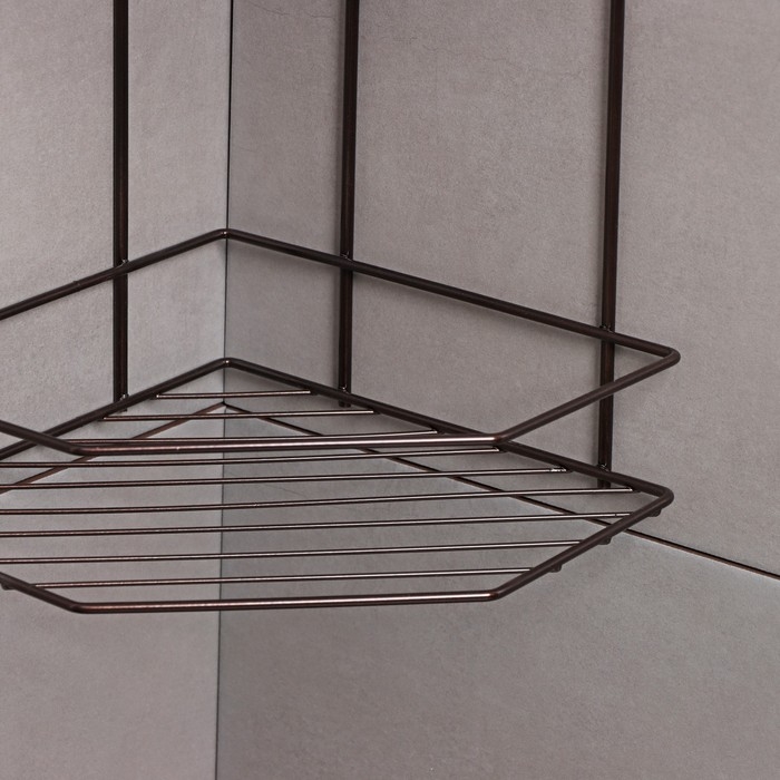 Полка угловая для ванной 3-х ярусная Эконом, 220×220×600 мм, цвет медная искра Полка угловая для ванной 3-х ярусная Эконом, 220×220×600 мм, цвет медная искра
