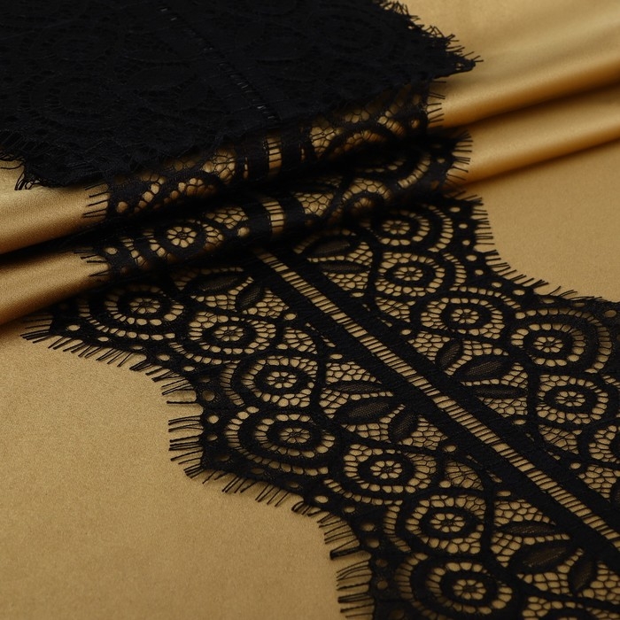 Кружево реснички, 165 мм &times; 3 &plusmn; 0,5 м, цвет чёрный