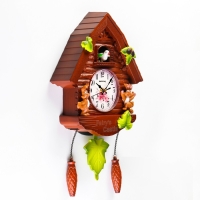 Часы настенные интерьерные большие с кукушкой "Зайки", бесшумные, 30 х 26 см, циферблат d-10 см   78