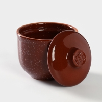 Горшок для запекания &laquo;Мрамор&raquo;, 700 мл, цвет коричневый