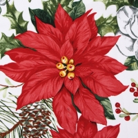 Комплект штор Доляна "Рождественские цветы" 145х180см-2шт. с подхватами, 100% п/э, 140гр/м2 Комплект штор Доляна "Рождественские цветы" 145х180см-2шт. с подхватами, 100% п/э, 140гр/м2