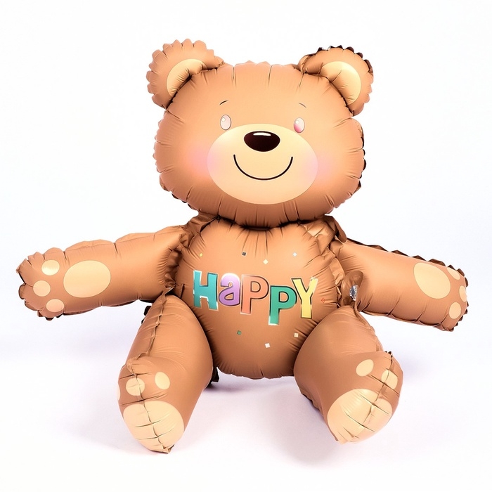 Шар фольгированный 30" &laquo;Счастливый мишка&raquo;, матовый, цвет бежевый